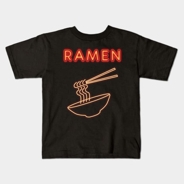 RED RAMEN Kids T-Shirt by OppositeInk